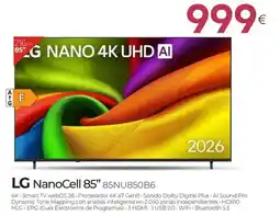 Tien 21 LG NanoCell 85" 85NU850B6 oferta