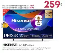 Tien 21 HISENSE Led 43" 43A6S oferta