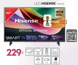 Tien 21 HISENSE Led 40a4s oferta