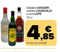 Supeco DAGGER LOUISVILLE LUPE Ginebra whisky o rom oferta