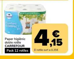 Supeco CARREFOUR Paper higiènic doble rotlle oferta