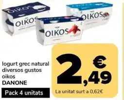 Supeco DANONE logurt grec natural diversos gustos oferta