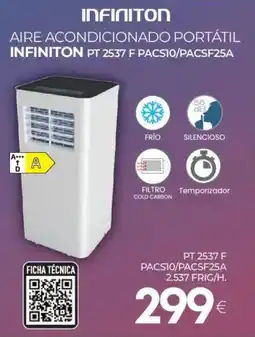 Tien 21 INFINITON Aire acondicionado portátil pt 2537 f pacs10/pacsf25a oferta