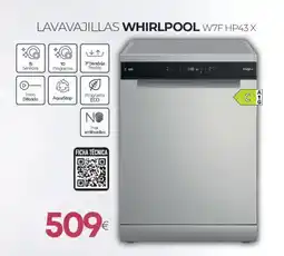 Tien 21 WHIRLPOOL Lavavajillas w7f hp43x oferta