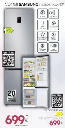 Tien 21 SAMSUNG Combi rb38c674csa/ef oferta