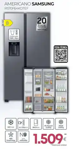 Tien 21 SAMSUNG Americano rs70f64kdtef oferta