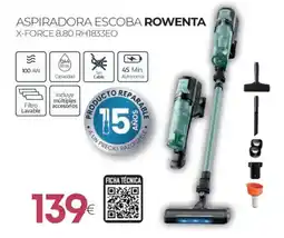 Tien 21 ROWENTA Aspiradora escoba x-force 8.80 rh1833eo oferta