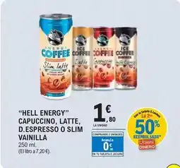 E.Leclerc Energy - capuccino, latte, d.espresso o slim vainilla oferta