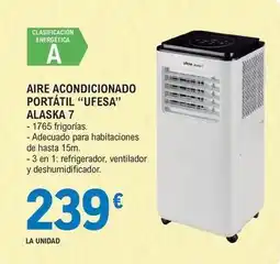 E.Leclerc Aire - aire acondicionado portatil ufesa alaska 7 oferta