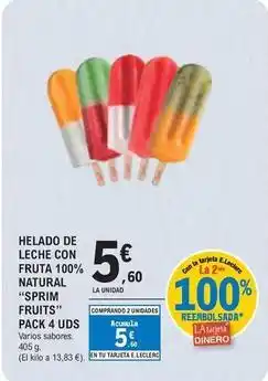 E.Leclerc Helado de leche con fruta 100% natural oferta