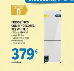 E.Leclerc Cecotec - frigorifico combi cecotec 322 white e oferta