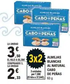 E.Leclerc Cabo de peñas - almejas blancas al natural oferta