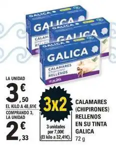 E.Leclerc Galica - calamares chipirones rellenos en su tinta oferta