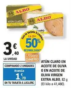 E.Leclerc Albo - atun claro en aceite de oliva o en aceite de oliva virgen extra oferta