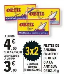 E.Leclerc Ortiz - filetes de anchoa en aceite de oliva o a la antigua oferta