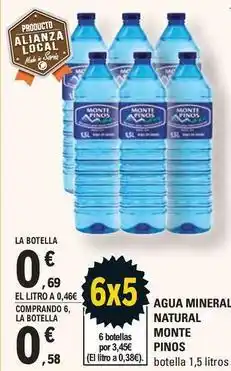 E.Leclerc Monte pinos - agua mineral natural oferta