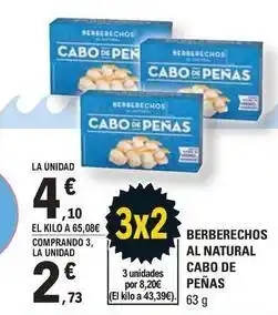 E.Leclerc Cabo de peñas - berberechos al natural oferta