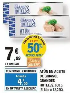 E.Leclerc Grandes hoteles - atun en aceite de girasol oferta