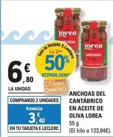 E.Leclerc Loira - anchoas del cantabrico en aceite de oliva oferta