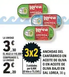 E.Leclerc Loira - anchoas del cantábrico en aceite de oliva o en aceite de oliva bajo en sal oferta