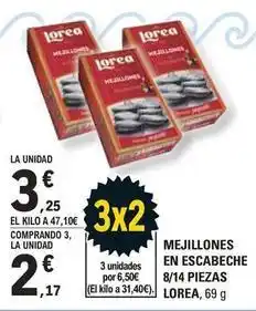 E.Leclerc Loira - mejillones en escabeche 8/14 piezas oferta