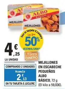 E.Leclerc Albo - mejillones en escabeche pequenos oferta