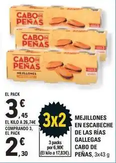 E.Leclerc Cabo de peñas - mejillones en escabeche de las rías gallegas oferta