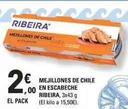 E.Leclerc Ribeira - mejillones de chile en escabeche oferta