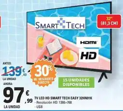 E.Leclerc Tech - tv led hd smart easy 32hn01k oferta