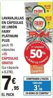 E.Leclerc Fairy - lavavajillas en cápsulas de limón oferta