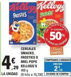 E.Leclerc Kellogg's - cereales smacks, frosties o miel pops oferta