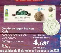 Gadis Xanceda - xeado de iogur eco con cafe oferta