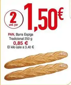 Masymas Pan, barra espiga tradicional oferta