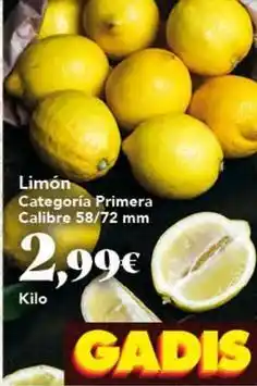 Gadis Limon categoria primera calibre oferta