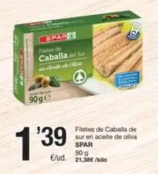 SPAR Fragadis Spar - filetes de caballa de sur en aceite de oliva oferta