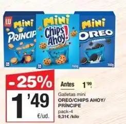 SPAR Fragadis Lu - galletas mini oreo/chips ahoy/príncipe oferta