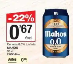 SPAR Fragadis Mahou - cerveza 0,0% tostada oferta