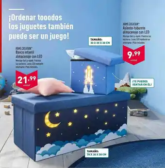 ALDI Home Creation Asiento-taburete Almacenaje Con Led Home Creation Banco Infantil Almacenaje Con Led oferta