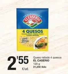 SPAR Fragadis El caserío - queso rallado 4 quesos oferta