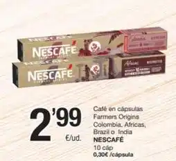 SPAR Fragadis Nescafé - cafe en capsulas farmers origins colombia, africas, brazil o india oferta