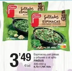 SPAR Fragadis Findus - espinacas con pasas y piñones o al ajillo oferta