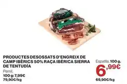 El Corte Inglés Sierra de tentudia - productes desossats d'engreix de camp iberics 50% raça iberica oferta