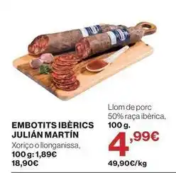 El Corte Inglés Julian martín - embotits iberics oferta