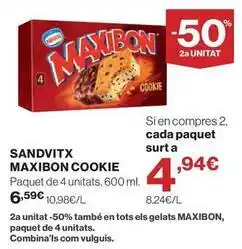 El Corte Inglés Nestlé - sandvitz maxibon cookie oferta