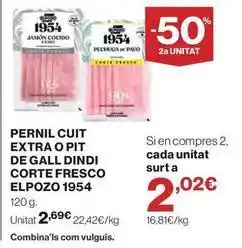 El Corte Inglés El corte inglés - pernil cuit extra o pit de gall dindi corte fresco elpozo oferta
