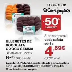 El Corte Inglés Gema - ulleretes de xocolata o xoco oferta
