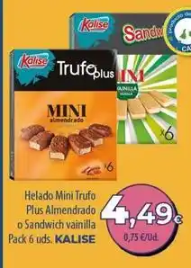 Spar Tenerife Kalise - helado mini trufo plus almendrado o sandwich vainilla oferta