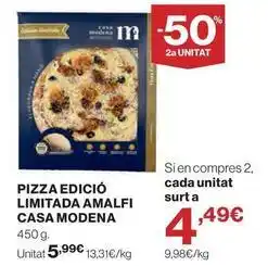 El Corte Inglés Amalfi - pizza edicio limitada oferta