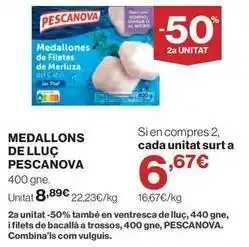 El Corte Inglés Pescanova - medallons de lluc oferta