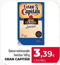 Spar Tenerife Gran capitán - queso semicurado lonchas oferta